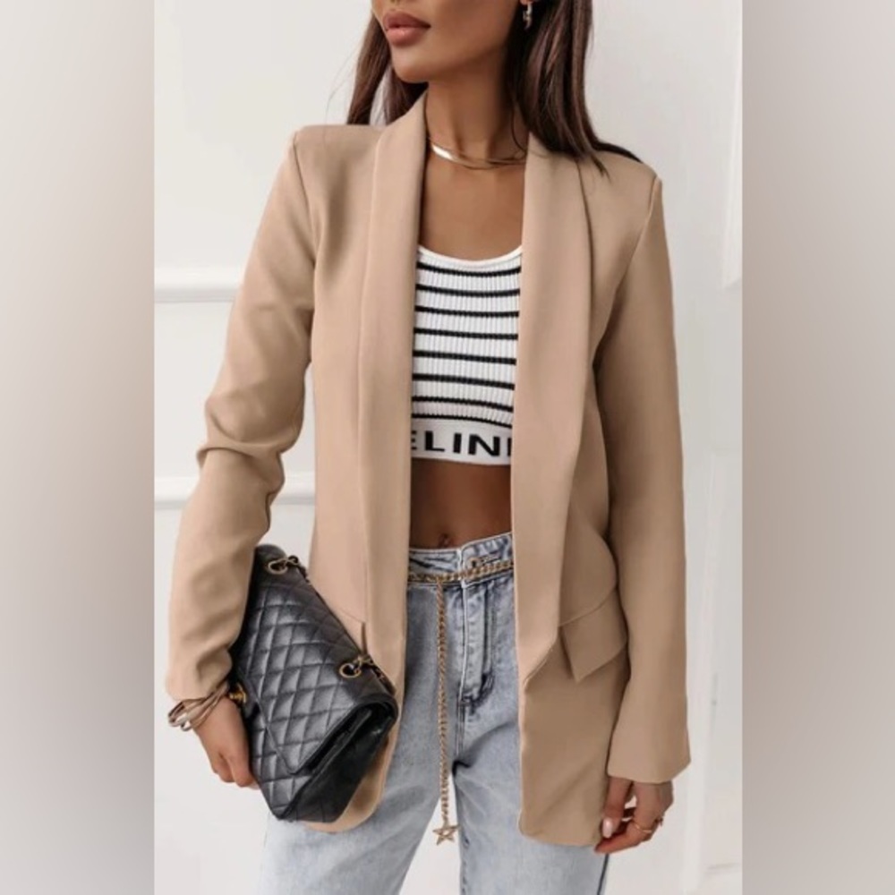 Tan Oversized Style Blazer